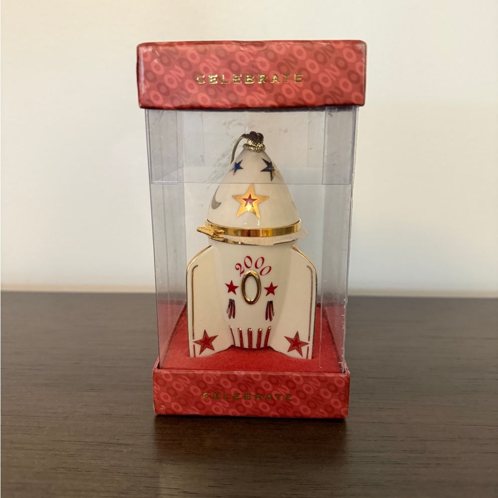 Commemorate 2000 Rocket Box Ornament - Lenox - NWT